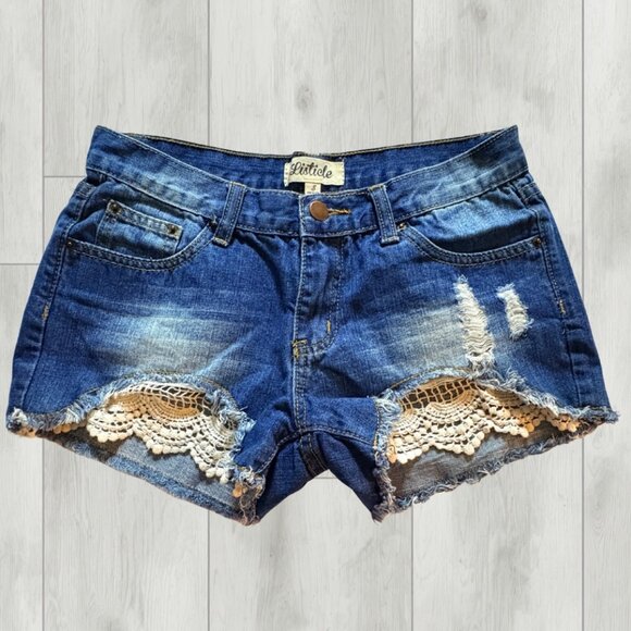 Listicle Pants - listacle Jean Shorts with Lace
